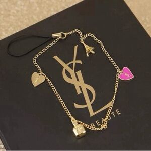 YSL - Beaute Mon Paris - Phone Accessory Charm Set | Gold Chain & 4 Charms - NWT